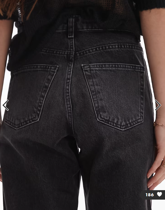 Topshop Hourglass original mom high rise jeans in washed black