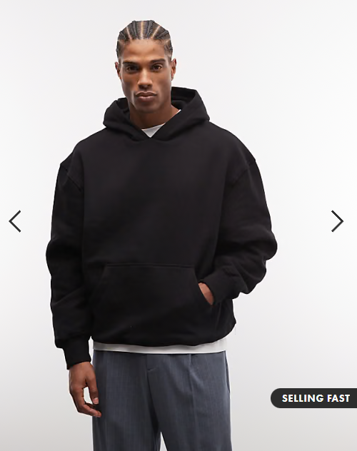ASOS DESIGN premium heavyweight oversized hoodie in black