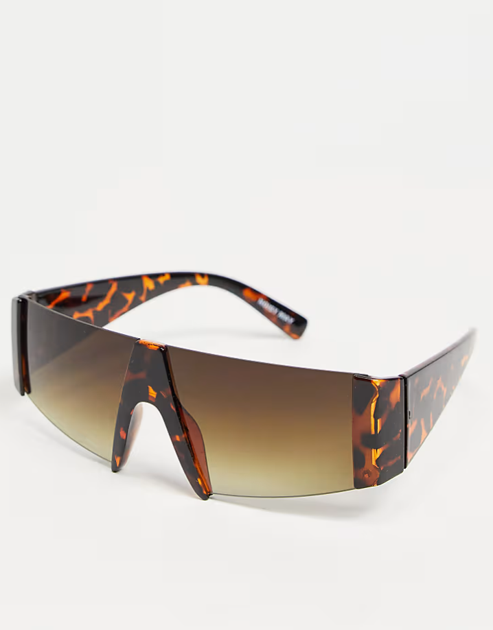 Noisy May wrap visor sunglasses in tortoisehell