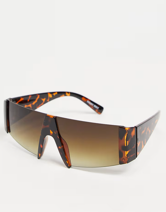 Noisy May wrap visor sunglasses in tortoisehell