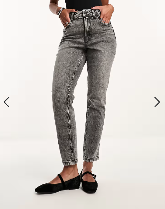 ASOS DESIGN slim fit comfort mom jeans in grey