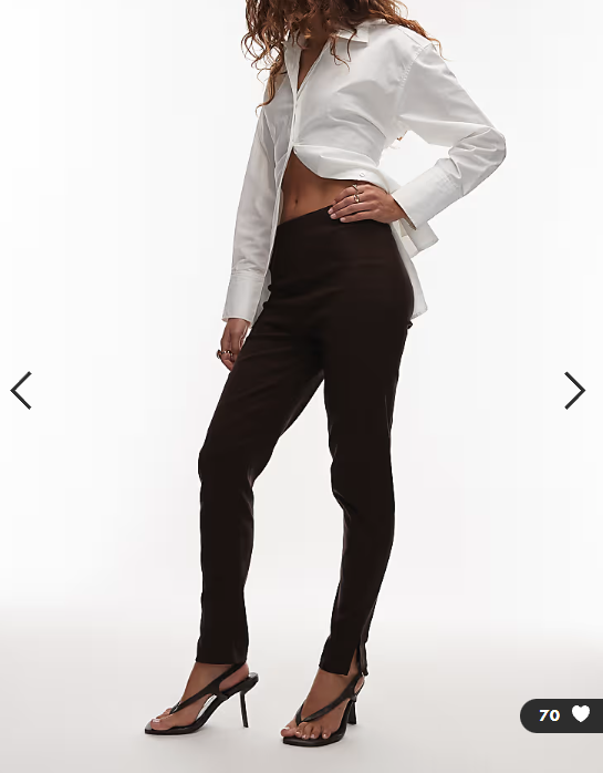 ASOS DESIGN bengaline cigarette pants with side split detail in Purple
