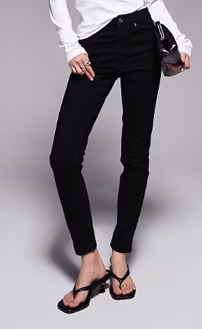 ASOS DESIGN Petite skinny jeans in clean black