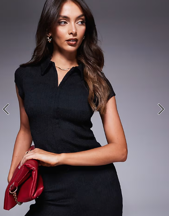 ASOS DESIGN co-ord hook and eye short sleeve top in black