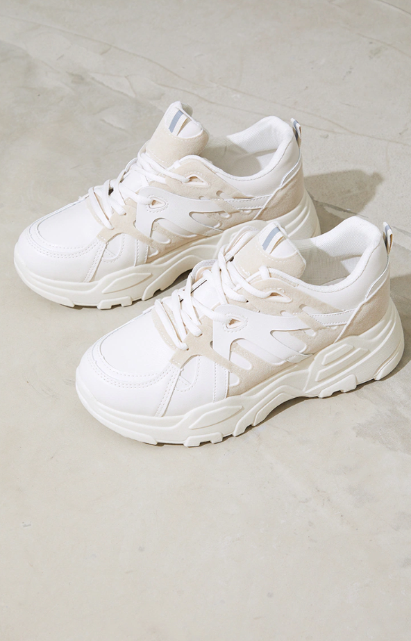 Stone Chunky Panelled Sneakers