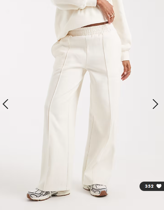 Miss Selfridge wide leg joggers in ecru
