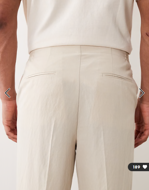 ASOS DESIGN relaxed tapered suit trousers in cream