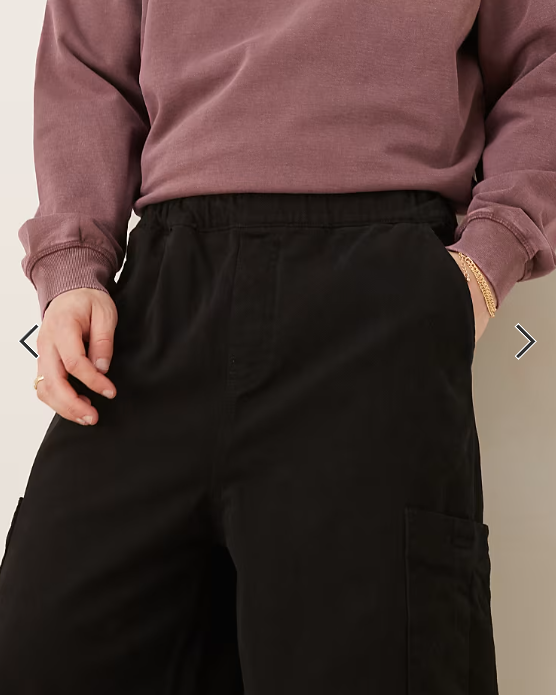 ASOS DESIGN oversized baggy cargos in black