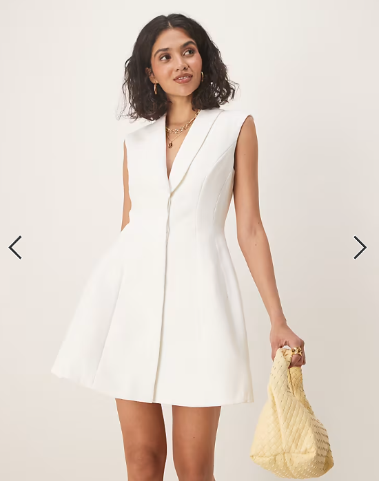 Bardot tailored mini dress in white