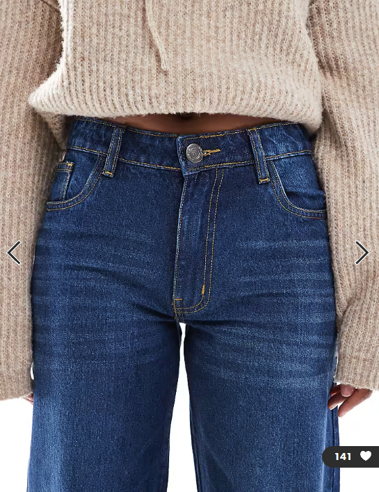 Daisy Street low rise boyfriend jeans in luna blue
