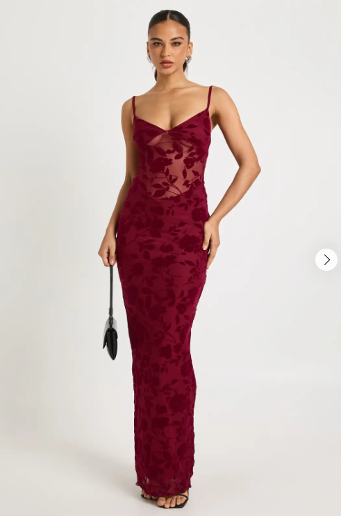boohoo Strappy Devore Maxi Dress