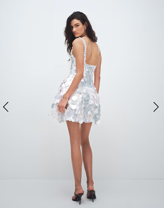 ASOS DESIGN bridal large disc sequin square neck mini dress