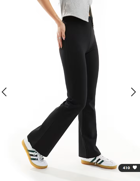JDY high waisted flare trousers in black - BLACK