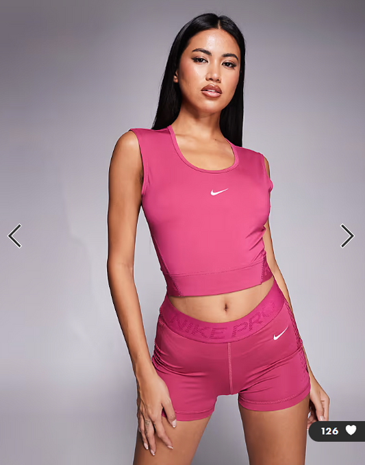 Nike Pro Training Dri-FIT cropped tank in pink