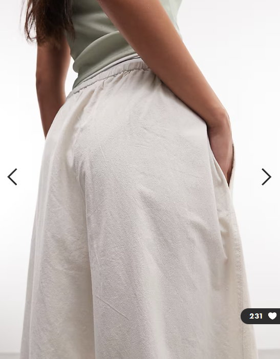Weekday barrel parachute pants in off-white