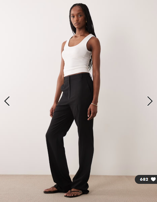ASOS DESIGN Tall tailored slim straight trousers in black