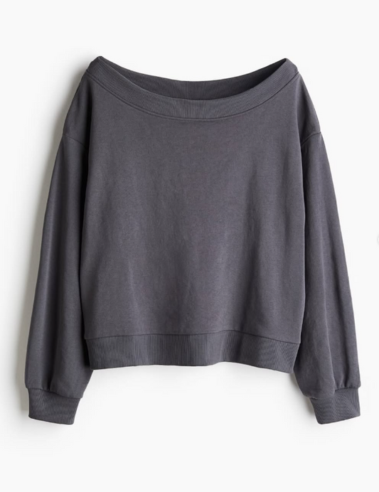 H&M-OFF-THE-SHOULDER SWEATSHIRT