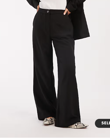 ASOS DESIGN tailored relaxed straight leg trousers in black