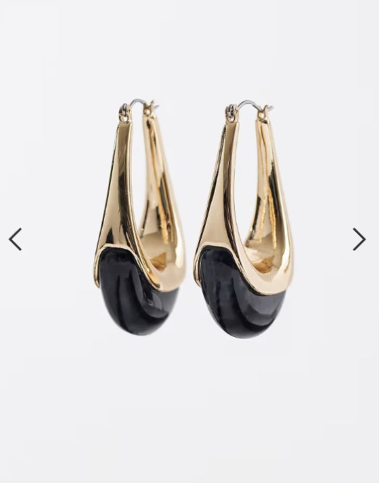 ASOS DESIGN hoops with stone detail in gold tone