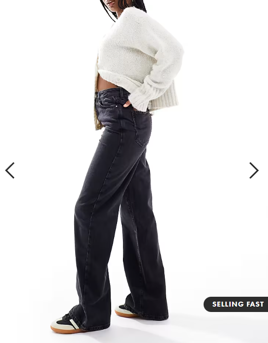 New Look Adalae wide leg jeans in black