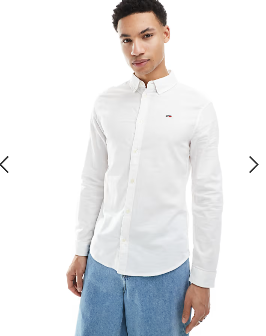 Tommy Jeans slim fit oxford shirt in white