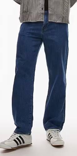 Asos - Levi's 568 loose straight lightweight cotton linen mix jeans in mid blue