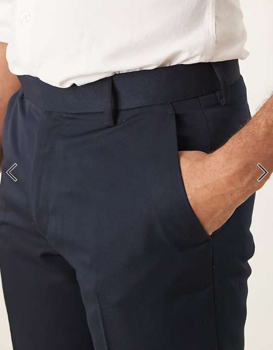 ASOS DESIGN tailored slim fit trousers in navy