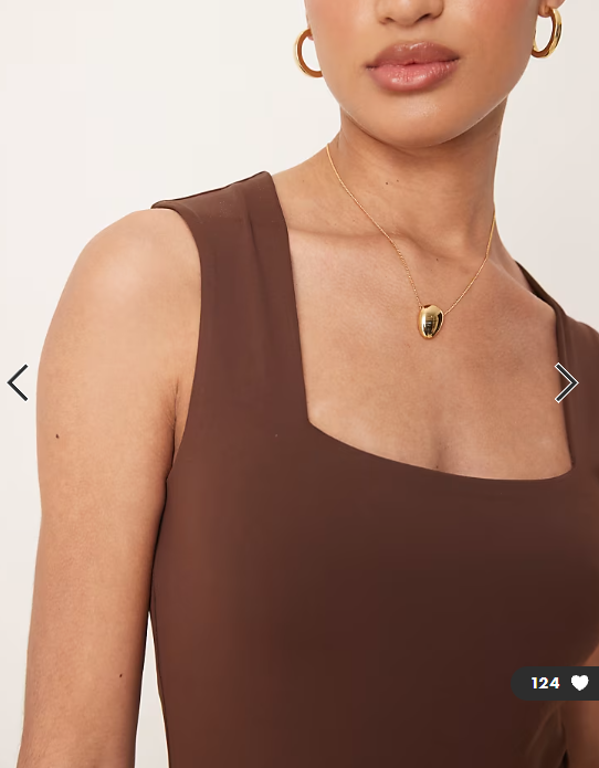 New Look square neck bodysuit in brown