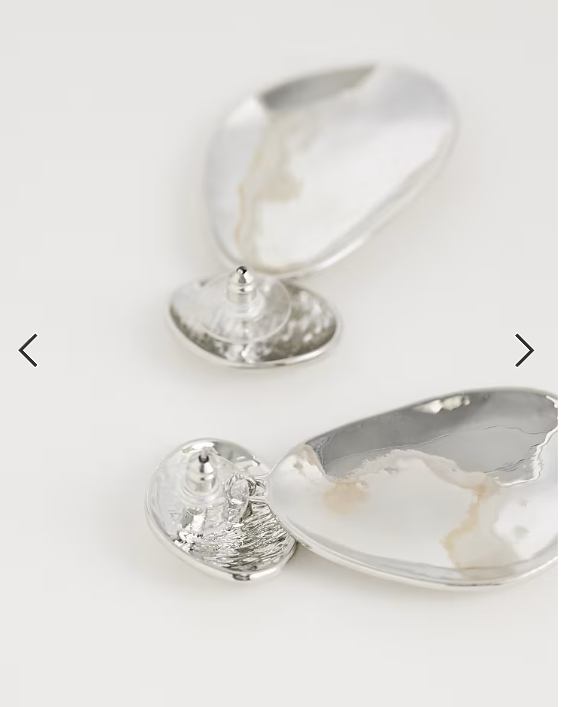 DesignB London statement molten drop earrings in silver