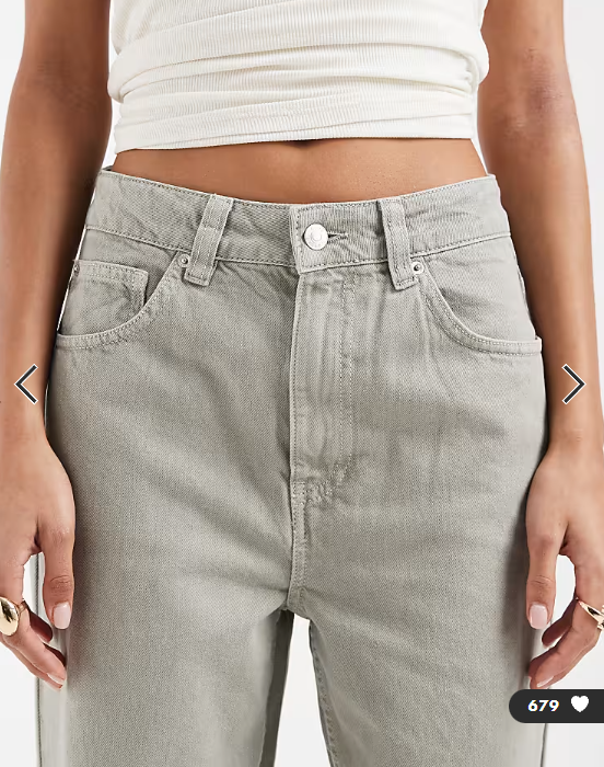 ASOS DESIGN wide leg dad jean in khaki