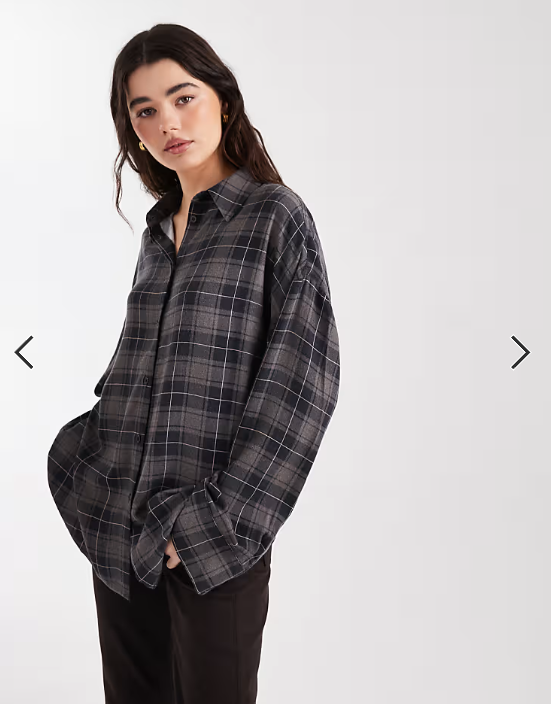 ASOS DESIGN oversized shirt in brown brushed check