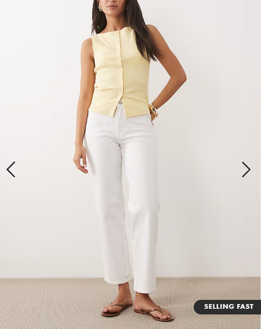 ASOS DESIGN ankle grazer comfort stretch straight leg jean in white