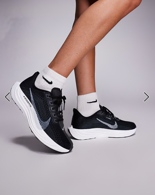 Nike Running Pegasus Plus trainers in black and white
