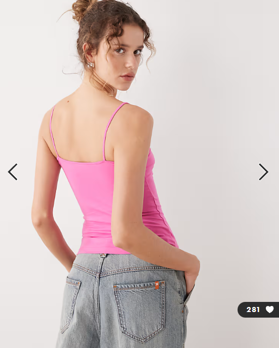 Weekday Demi singlet vest in pink exclusive to ASOS