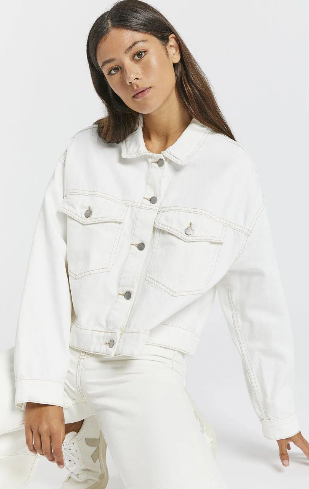 Khalila Cropped Jacket - Light Ecru