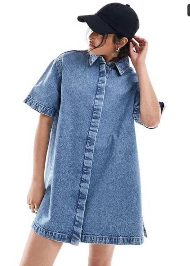 Asos - mid wash denim mini dress