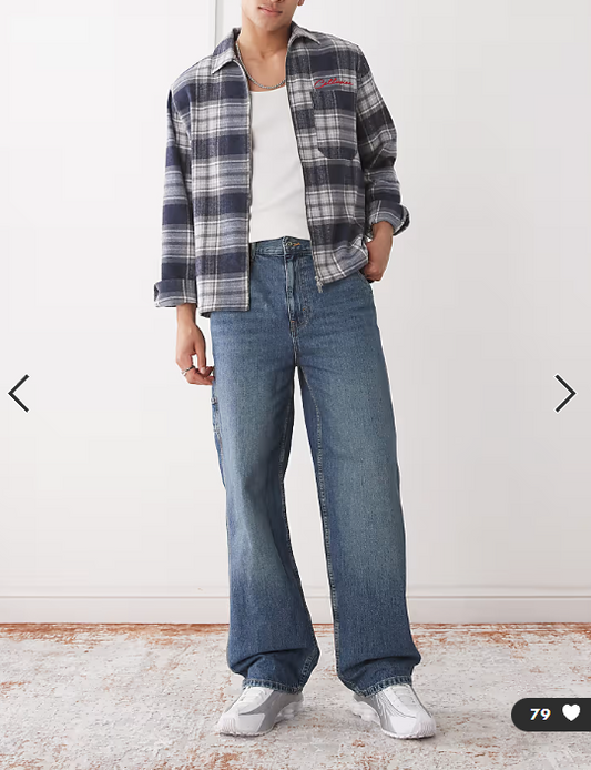 COLLUSION X011 carpenter jeans in dark wash blue
