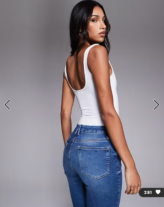 Good American sculpting modern tank bodysuit in white