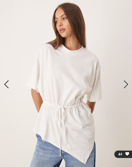 ASOS DESIGN tie side detail t-shirt in white