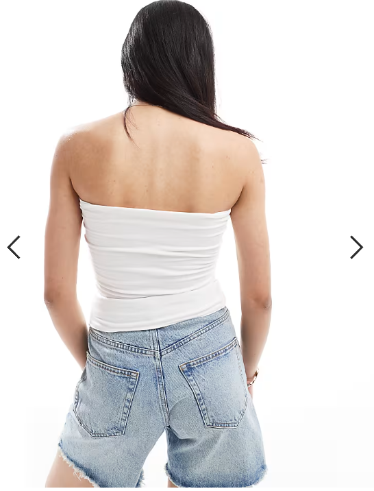 Hollister reversible foldover tube top in white