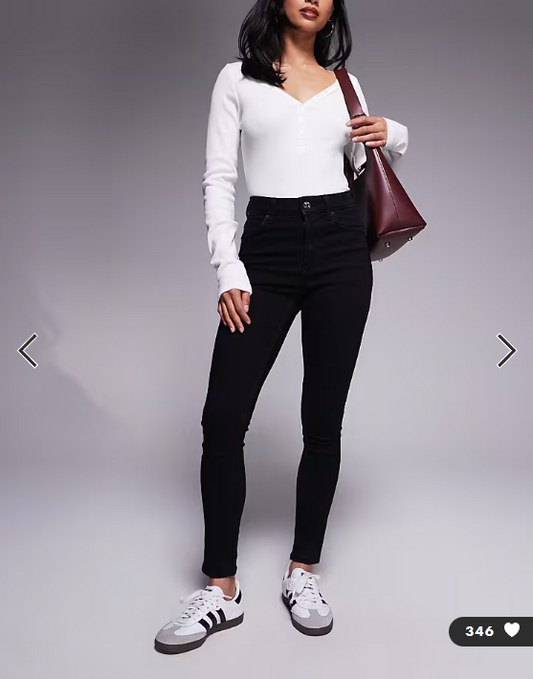 ASOS DESIGN Petite skinny jeans in black