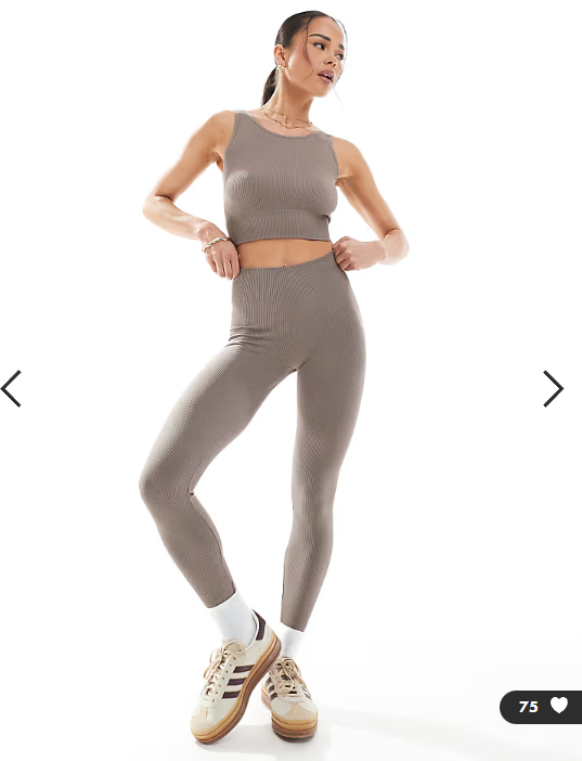 ONLY high waisted seamless leggings in mushroom