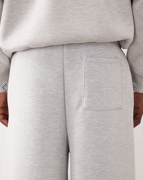 ASOS DESIGN heavyweight super wide leg sweatpants in scuba-style fabric in gray heather