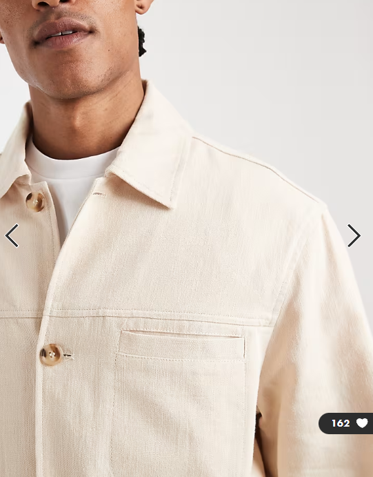 ASOS DESIGN relaxed linen blend shacket in stone
