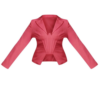 Plus Hot Pink Corset Blazer