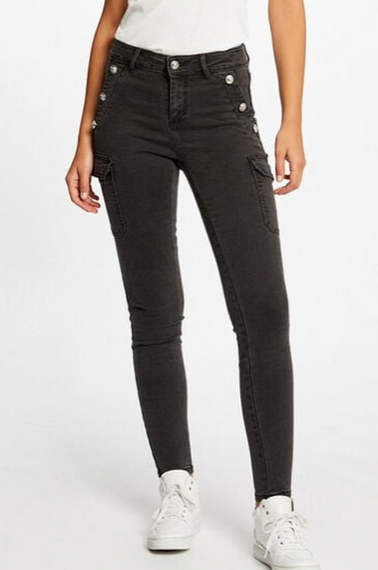 Morgan - Button Cargo Skinny Jeans.