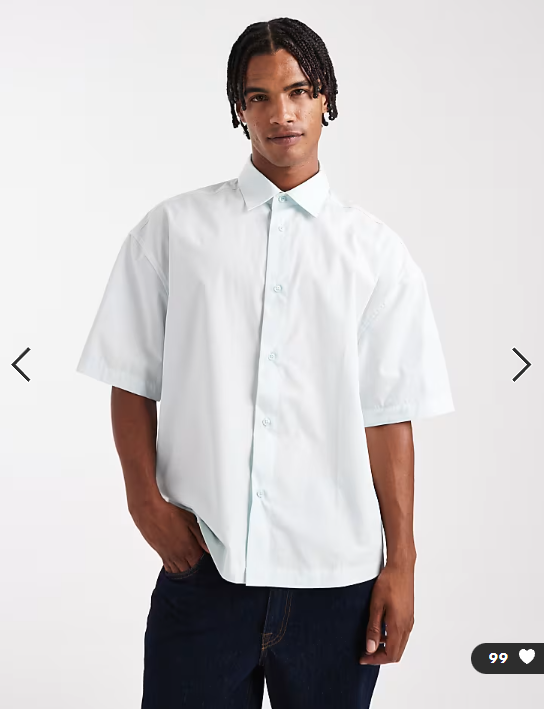 ASOS DESIGN relaxed shirt in blue