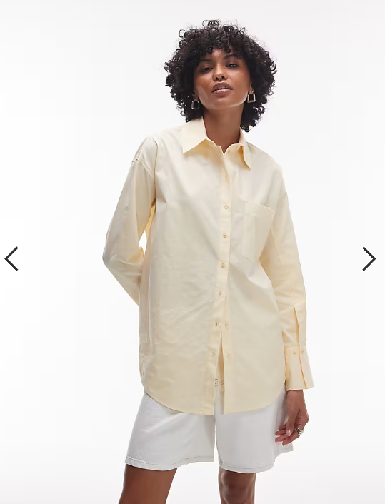 Topshop oversized shirt in buttermilk