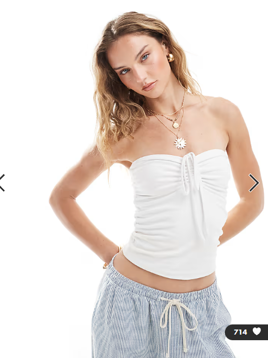 Hollister tie front halterneck tube top in white