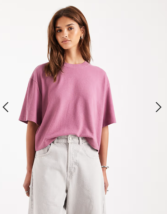 ASOS DESIGN textured jersey boxy crop t-shirt in washed pink